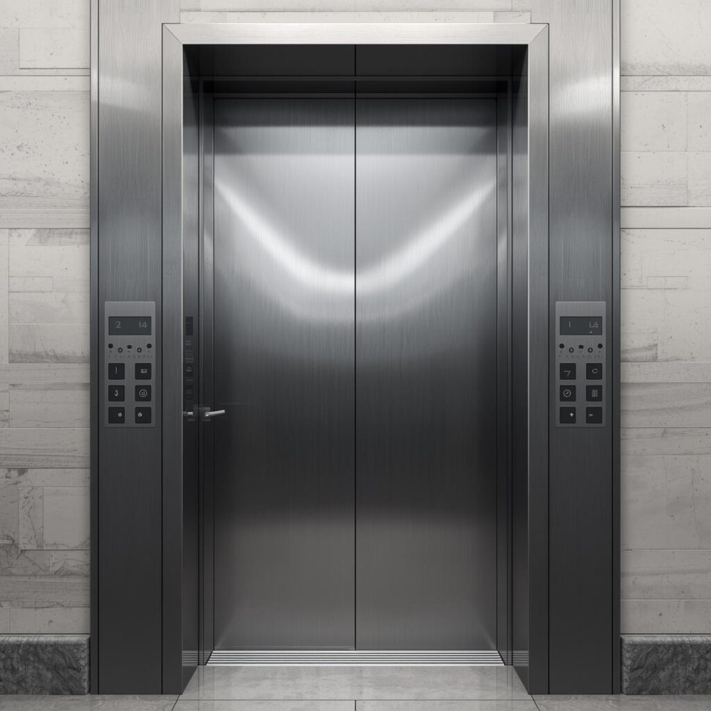 باب مصعد عصري وجميل مع ازرار عصرية